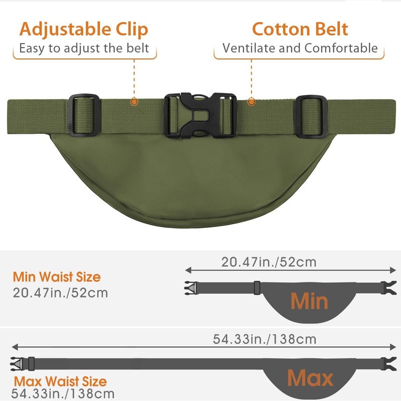 Syican Large Fanny Pack for Women Men - Waist bag with 3-Zipper Pockets, Gifts for Enjoy Sports Traveling Workout Casual Hands-Free crossbody bags Fits MAX 7.9'' iPad & 6.6'' Phone - Image 5